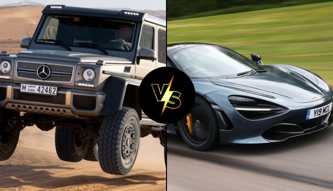 off road vs super car